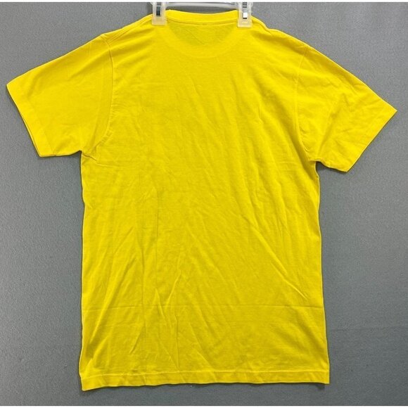 Batman Logo Adult T-Shirt Tee Yellow Medium Short Sleeve 100% Cotton - Picture 4 of 5